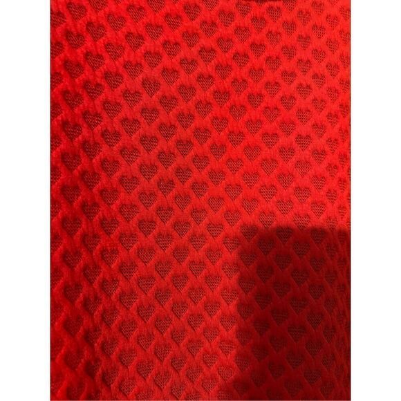 Draper James RSVP Women's 1X Heart Knit Fit & Flare Mini Dress Bright Red Twee - Picture 7 of 9